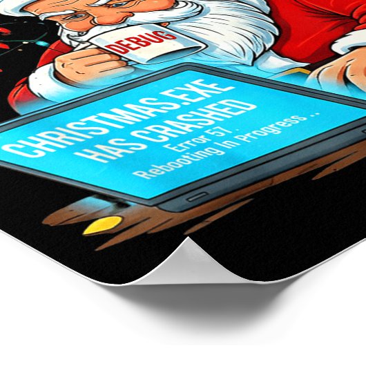 Santa's Tech Suprt_ Rebooting Christmas Funny Poster (Hoek)