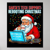 Santa's Tech Suprt_ Rebooting Christmas Funny Poster (Voorkant)