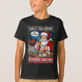 Santa's Tech Suprt_ Rebooting Christmas Funny T-shirt (Voorkant)