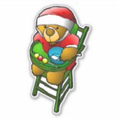Santa's teddybeer sticker (Voorkant)