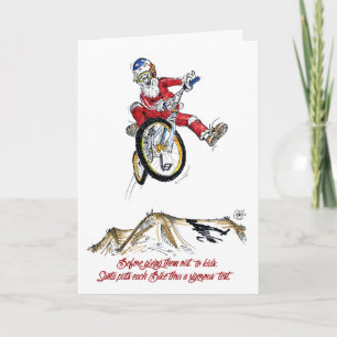 Santa's Test Ride - BMX kerstkaart Feestdagen Kaart