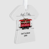 Santa's Trolley Genumbered Shirt kerstversiering Ornament (voorkant)