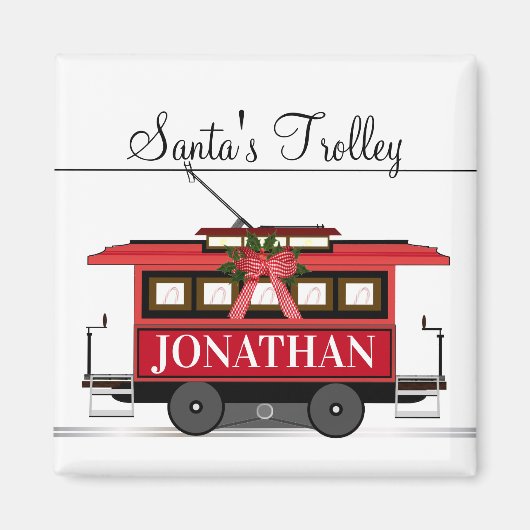 Santa's Trolley-kerstmagneet Magneet (Voorkant)