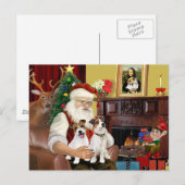 Santa's twee Jack Russell Terriers Feestdagenkaart (Voorkant / Achterkant)