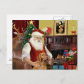 Santa's Vizsla Feestdagenkaart (Voorkant / Achterkant)