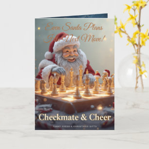 Santa's Volgende Zet – Grappige Schaak Kerst Groet Kaart