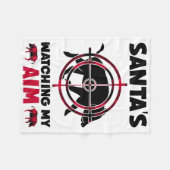 Santa's Watching My Aim - Boar Hog Hunting  Fleece Deken (Voorkant (Horizontaal))