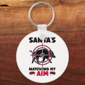 Santa's Watching My Aim - Boar Hog Hunting Sleutelhanger (Voorkant)