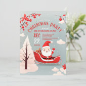 Santa's Whimsical Sleigh Ride Kerstfeest Kaart (Staand voorkant)