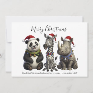 Santa's Wilde Trio Feestdagenkaart