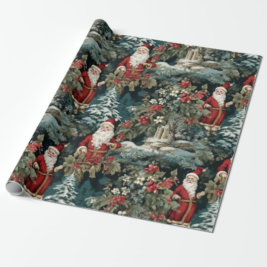Santa's Winter Garden III Cadeaupapier (Uitgerold)
