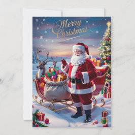 Santa's Winter Wonderland Flat Holiday Kaart
