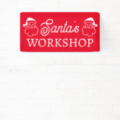 Santa's Workshop aangepaste rode banner (Insitu)