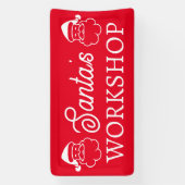 Santa's Workshop aangepaste rode banner (Verticaal)