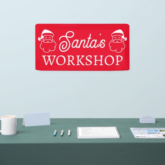 Santa's Workshop aangepaste rode banner (Beurs)