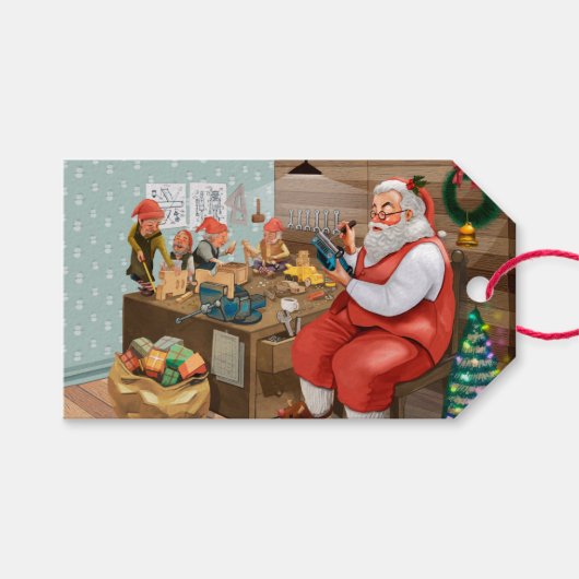 Santa's workshop cadeaulabel (Voorkant (Horizontaal))