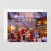 Santas Workshop Carte de poste de Noël (Devant / Derrière)