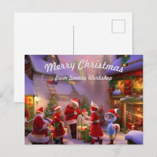 Santas Workshop Carte de poste de Noël (Devant / Derrière)