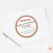 Santa's Workshop goedgekeurd en geïnspecteerd rond Ronde Sticker (Envelop)