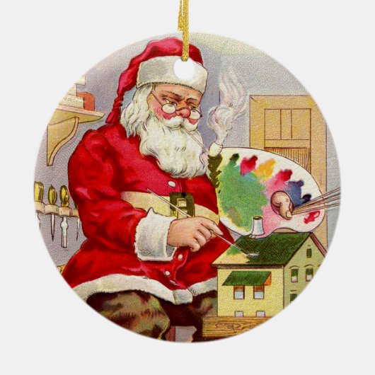 Santa's Workshop Keramisch Ornament (Achterkant)