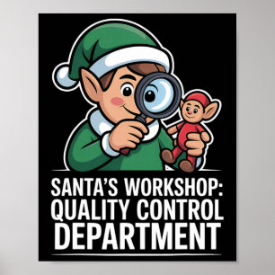 Santas Workshop Kwaliteitscontrole Kerstmis Kerstm Poster