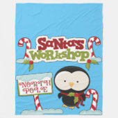 Santa's Workshop Penguin Fleece Deken (Voorkant)