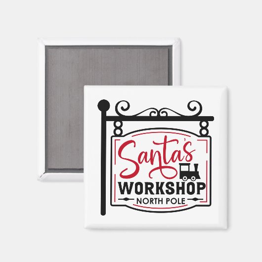 Santa's Workshop Sign Magneet (Voorkant / Achterkant)
