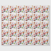 Santa's workshop speelgoed inpakpapier wit (Vlak)