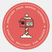 Santas Workshop Sticker | North Pole Delivery (Voorkant)