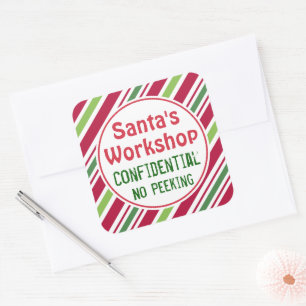 Santa's Workshop Vertrouwelijke Kerst stickers