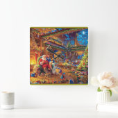 Santa's Workshop Vierkante Klok (Huis)