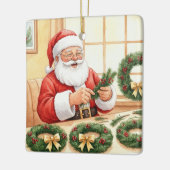 Santa's Workshop Wreath Maker Personalized Keramisch Ornament (Links)