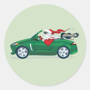 Santa's World Tour Convertible Ronde Sticker