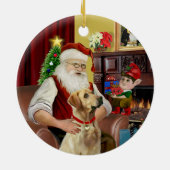 Santa's Yellow Lab (#8) Keramisch Ornament (Achterkant)