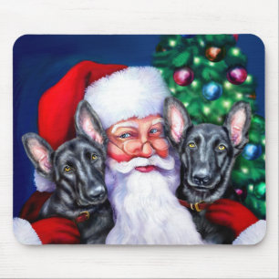 Santa's zwarte duitse Sheperd Dogs Muismat