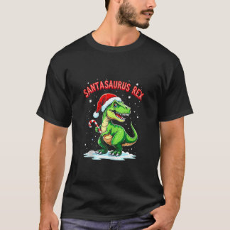 Santasaurus Rex Grappige Dinosaurus Kerstman Hoed  T-shirt