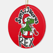 Santasaurus Rex Keramisch Ornament (Links)