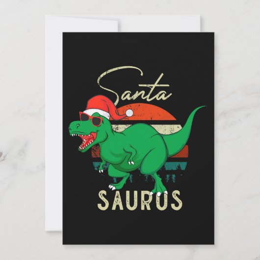 Santasaurus Trex Dino Kerstmis Dinosaurus C Kaart (Voorkant)