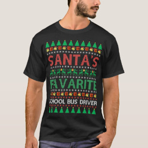 Santax27s Favoriete schoolbus Kerstmis T-shirt