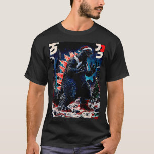 Santazilla Japans Monster Kaiju Dinosaurus Kerstmi T-shirt