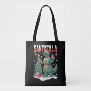 Santazilla Japans Monster Kaiju Kerstmis Dinosauru Draagtas