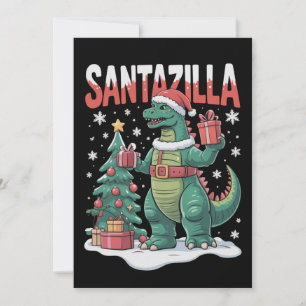 Santazilla Japans Monster Kaiju Kerstmis Dinosauru Kaart