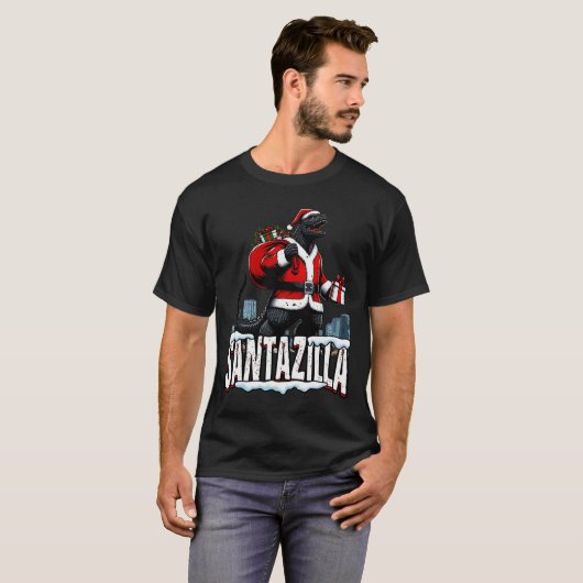 Santazilla Kaiju Kerstman Japans monster T-shirt (Voorkant volledig)