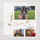 Santé! 3 photo Carte Nouvel An (Devant / Derrière)