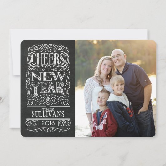 Santé! Carte photo du Nouvel An (Devant)