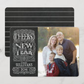 Santé! Carte photo du Nouvel An (Devant / Derrière)