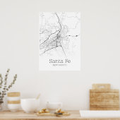 Sante Fe Map - New Mexico - City Map Poster (Keuken)