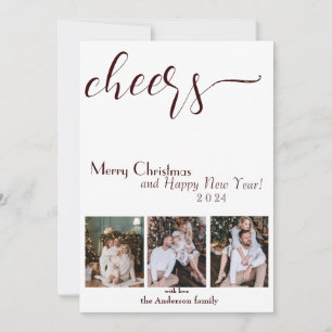 Santé! Mary Christmas Modern Script Carte de vacan