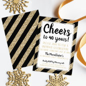 Santé! Parties scintillant d'or Invitation d'anniv