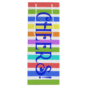 SANTÉ! Sac à vin rayé coloré